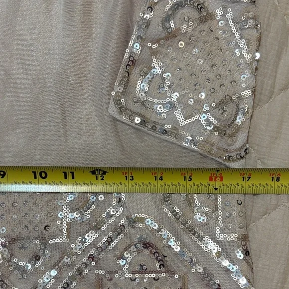 NWT Unique Vintage Beige Sequin Dress with Fringe Size XL - Picture 13 of 14